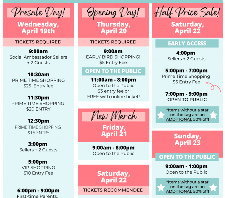 Just Between Friends Spring Sale – April 20-23, 2023